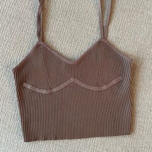 Missguided + Chocolate Ribbed Camisole